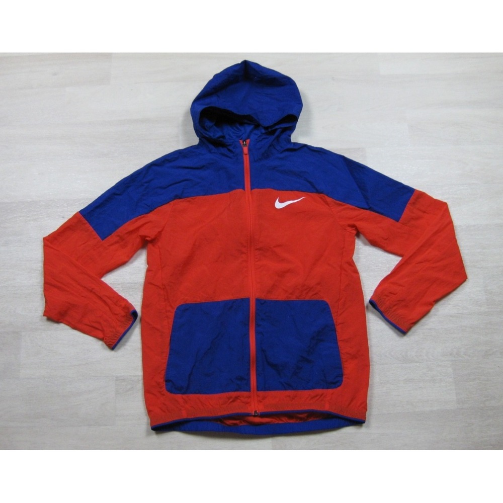 Nike Sportswear Amphi Woven Windbreaker Jacket Kids (XL) Colorblock Hooded Youth